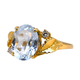 Blue Topaz & Diamond Ring (Estate)