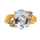 Blue Topaz & Diamond Ring (Estate)