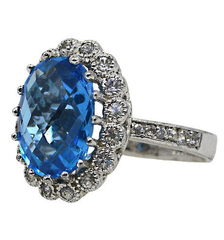 Sterling Silver Blue Topaz Ring