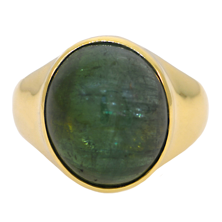 14KY Cat’s Eye Green Tourmaline Ring