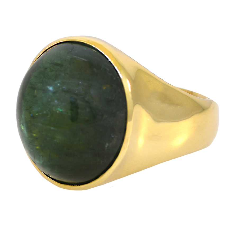 14KY Cat’s Eye Green Tourmaline Ring