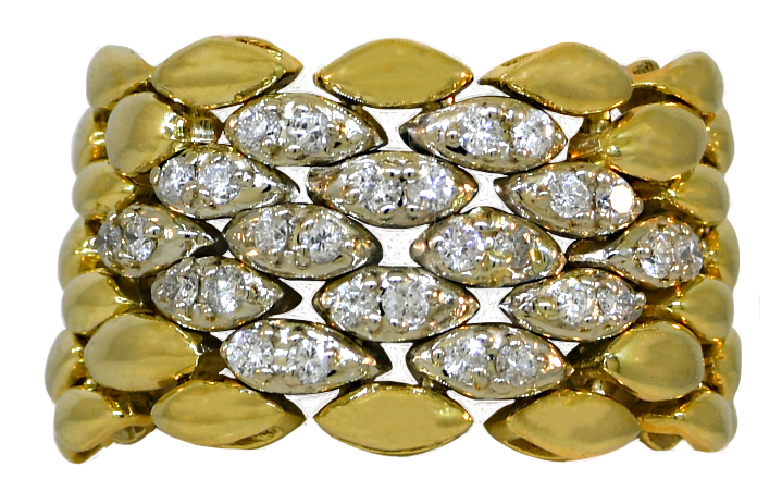 14KWY Diamond Flex Panther Ring