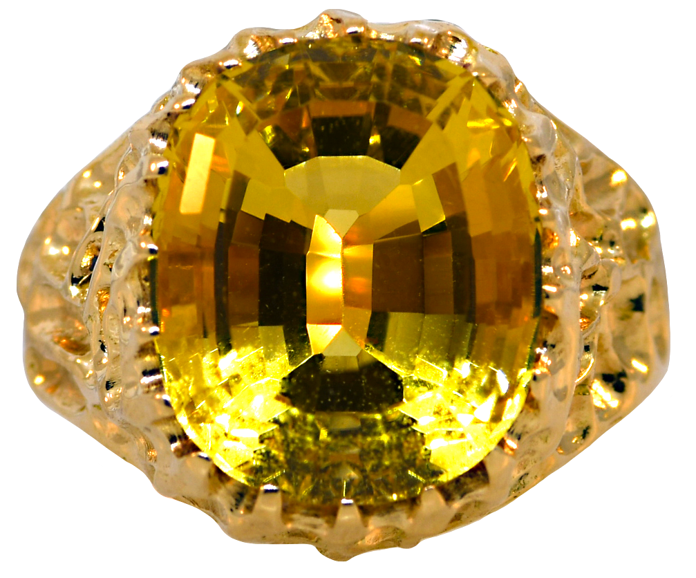 14KY Yellow Citrine Ring