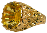 14KY Yellow Citrine Ring