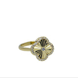 Fashion Ring With Spinning Diamond Clover