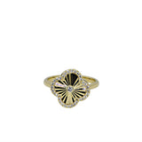 Fashion Ring With Spinning Diamond Clover