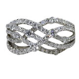 14KW Diamond Crossover Ring