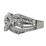 14KW Diamond Crossover Ring