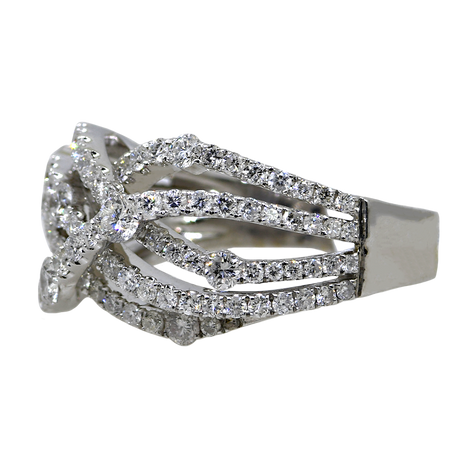 14KW Diamond Crossover Ring