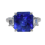 Platinum Sapphire and Diamond Ring