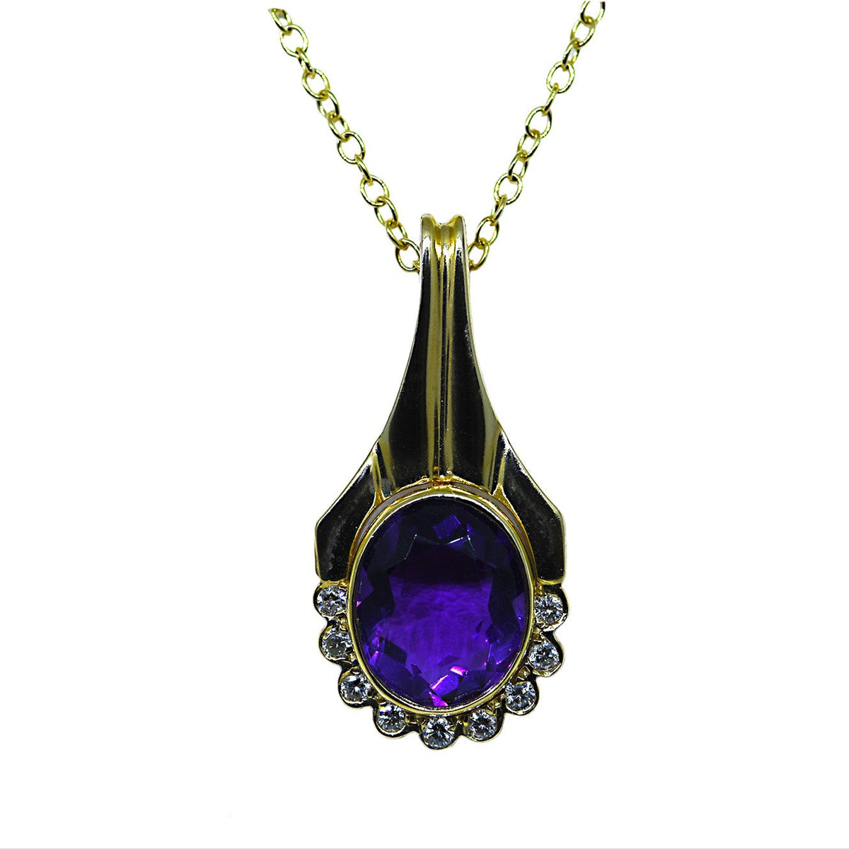 Diamond Amethyst Enhancer Pendant