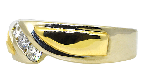 14KWY White and Yellow Gold Diamond Band