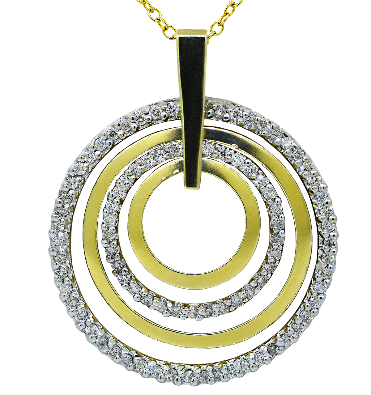 14KYW Diamond Circles Pendant