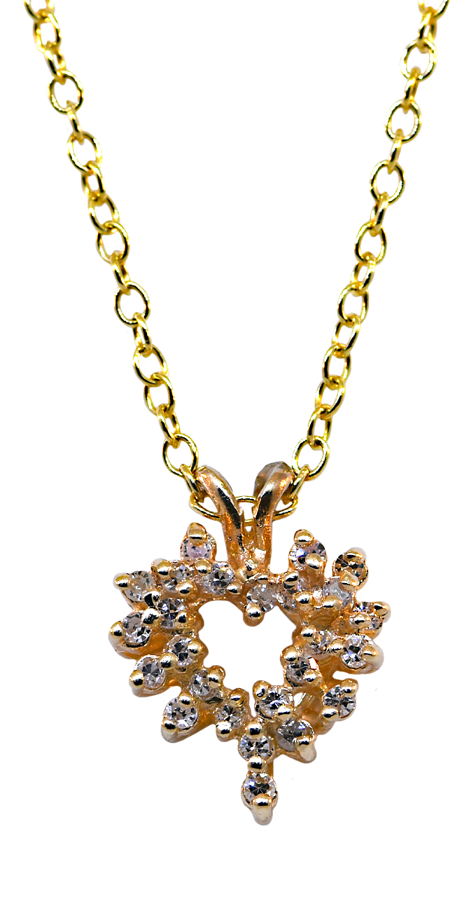 14KY Diamond Heart Pendant