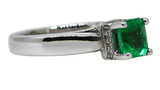 18KW Emerald and Diamond Ring