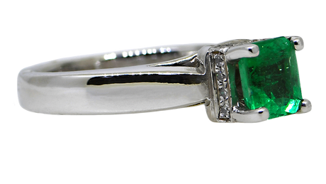 18KW Emerald and Diamond Ring