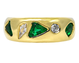 14KY Emerald and Diamond Band
