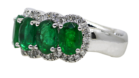 18KW Emerald and Diamond Ring