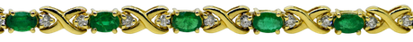 14KY Emerald and Diamond Bracelet