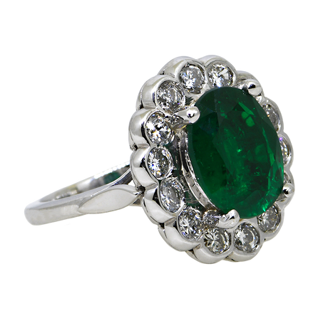14KW Biron Lab Emerald & Diamond Ring
