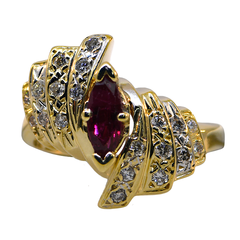 14KY Ruby and Diamond Ring