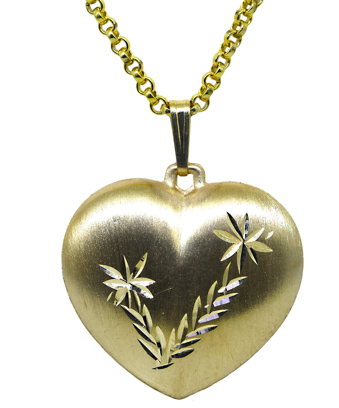 14KY Vintage Puffed Heart Pendant
