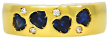 Sapphire Heart & Diamond Band
