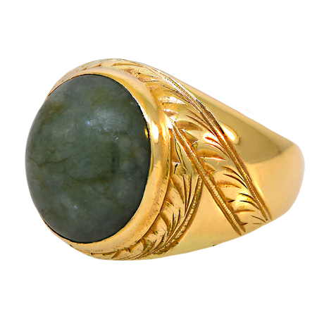 14KY Men's ESTATE Jade Ring
