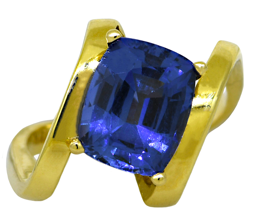 18KY Lab Grown Sapphire Ring