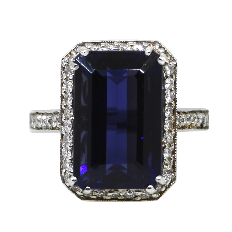 18K Lolite and Diamond Ring