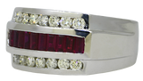 14KW Gents Ruby and Diamond Ring