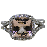 14KW Morganite and Diamond Ring