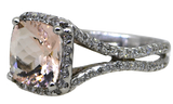 14KW Morganite and Diamond Ring
