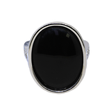 18KW Black Onyx &Diamond Ring