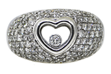 Pave Diamond Heart Shaped Dome Ring
