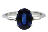 Platinum Sapphire and Diamond Ring