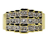 14KY Pyramid Ring with Princess Cut Diamonds