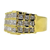 14KY Pyramid Ring with Princess Cut Diamonds