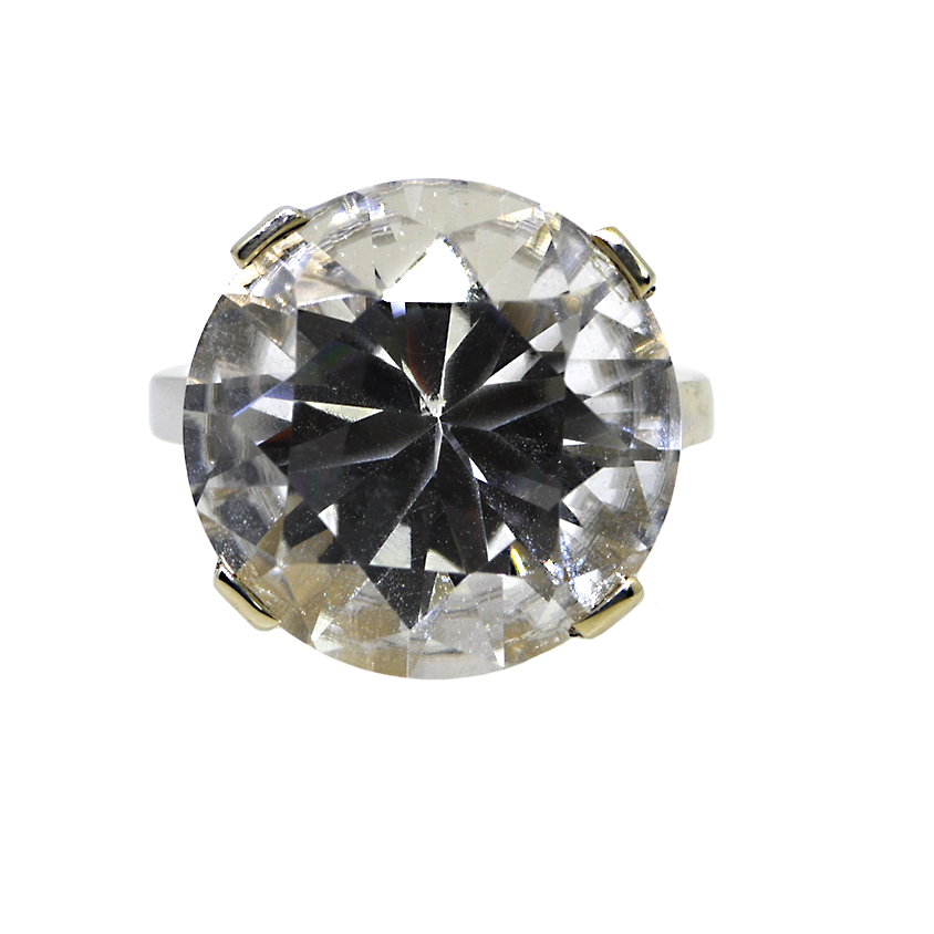 14KW Solitaire Quartz Ring