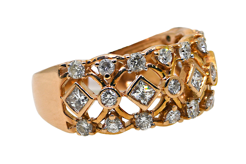 14KR Fancy Diamond Ring