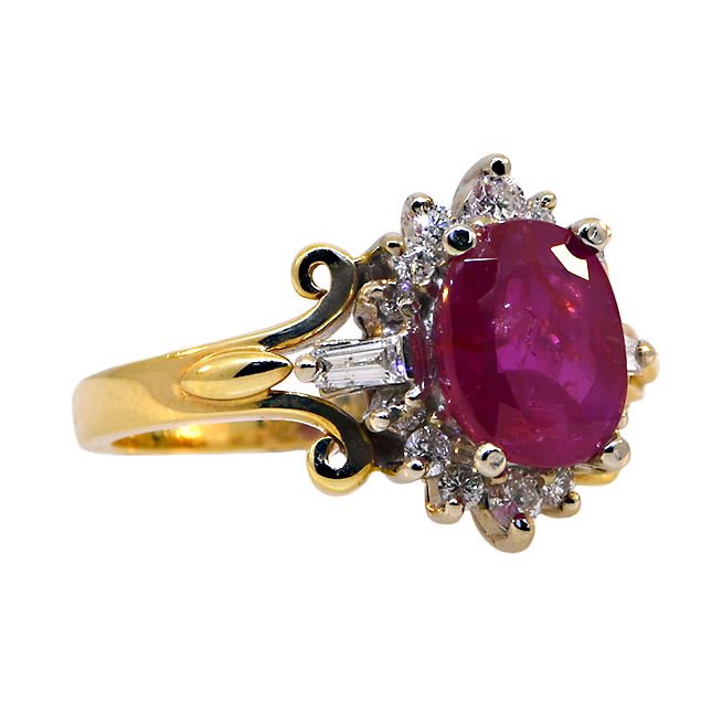 14KY Ruby and Diamond Ring