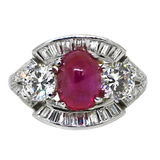 Platinum Ruby and Diamond Ring
