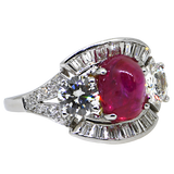 Platinum Ruby and Diamond Ring