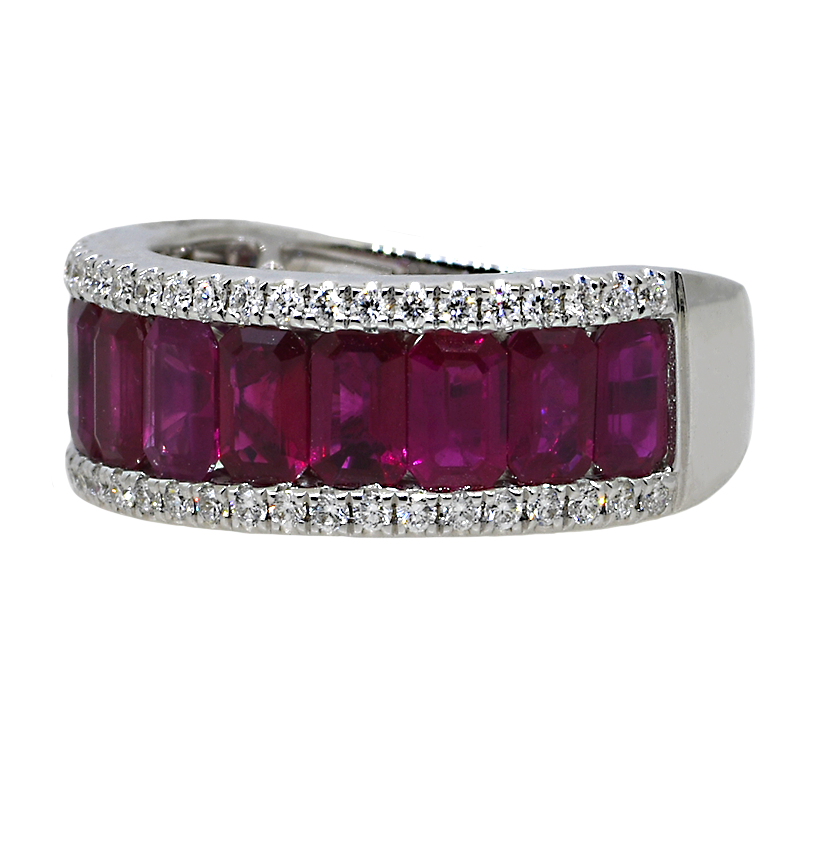 18KW Ruby and Diamond Ring