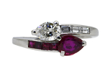 Platinum Ruby & Diamond Bypass Ring