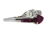 Platinum Ruby & Diamond Bypass Ring