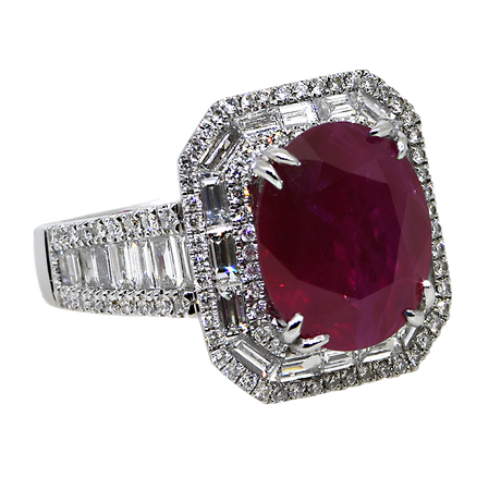 18KW Ruby and Diamond Ring