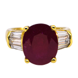 18KY Ruby (filled) and Diamond Ring