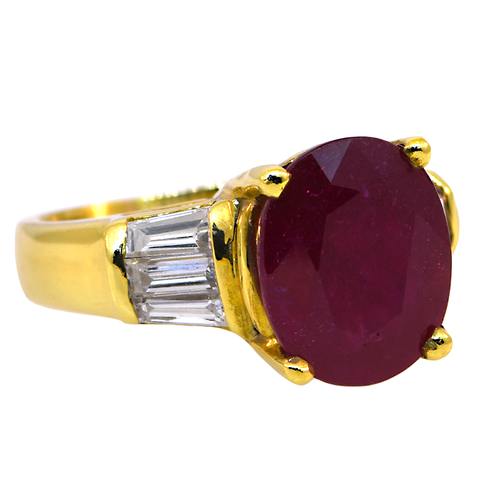 18KY Ruby (filled) and Diamond Ring