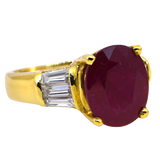 18KY Ruby (filled) and Diamond Ring
